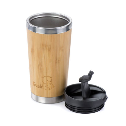 Чаша за кафе с облицовка от естествен бамбук