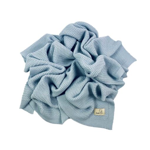 Синьо мериносово бебешко одеяло