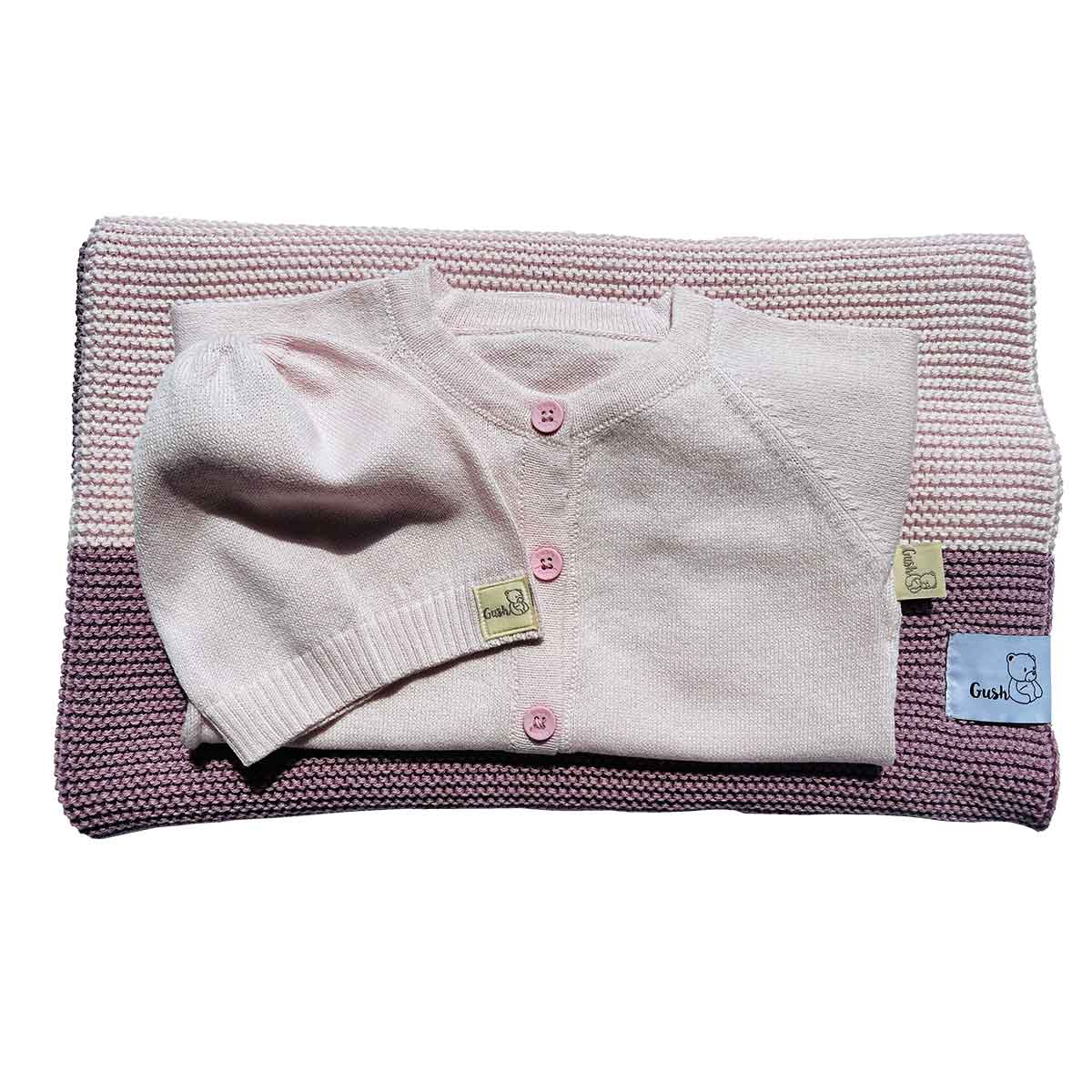 бебешко боди с шапка и одеяло от органичен памук