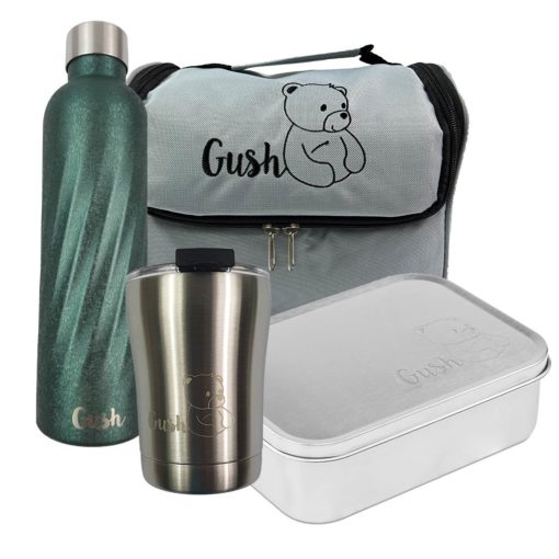 Пакет включващ термо чанта, стоманена кутия за храна, стоманена термо бутилка и термо чаша за кафе