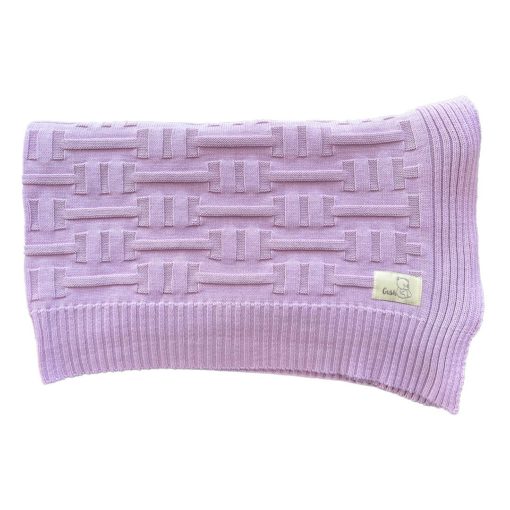 Детско одеяло от органичен памук, цвят светло лилав