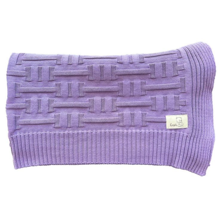 Детско одеяло от органичен памук, цвят тъмно лилав