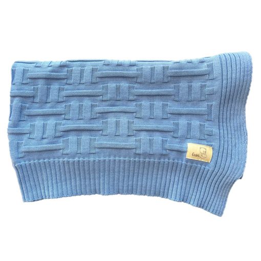 Детско одеяло от органичен памук, цвят тъмно син