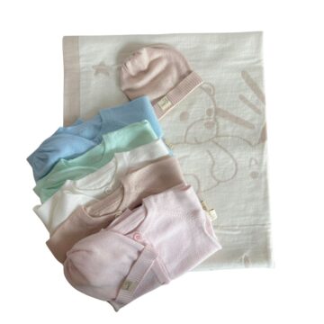 Комплект за бебе Gush: органична памучна дрешка и мерино одеяло за всеки сезон 2 19 Комплект за бебе Gush: органична памучна дрешка и мерино одеяло за всеки сезон