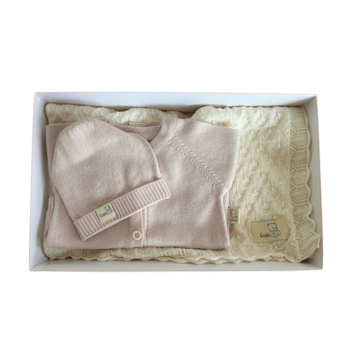 Комплект за бебе Gush: органична памучна дрешка и мерино одеяло за всеки сезон 1 6 комплект за бебе от мерино и органичен памук