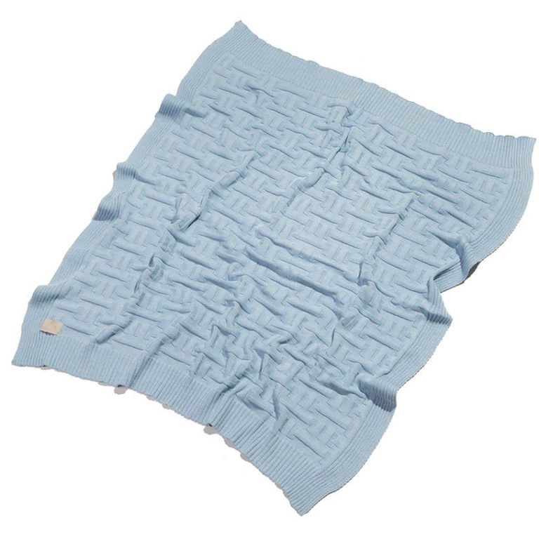 Детско одеяло от био памук, цвят син