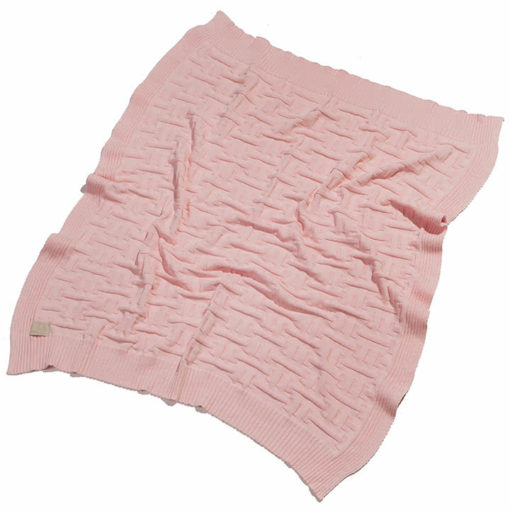 Детско одеяло от био памук, цвят розов