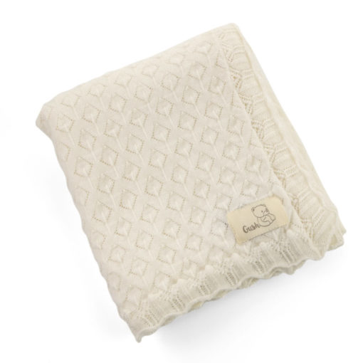Мериносово детско плетено одеяло